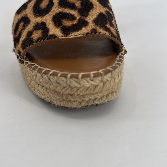 Franco Sarto Camera Calf Hair Leopard Print Espadrilles Wedge Sandals - Picture 8 of 16